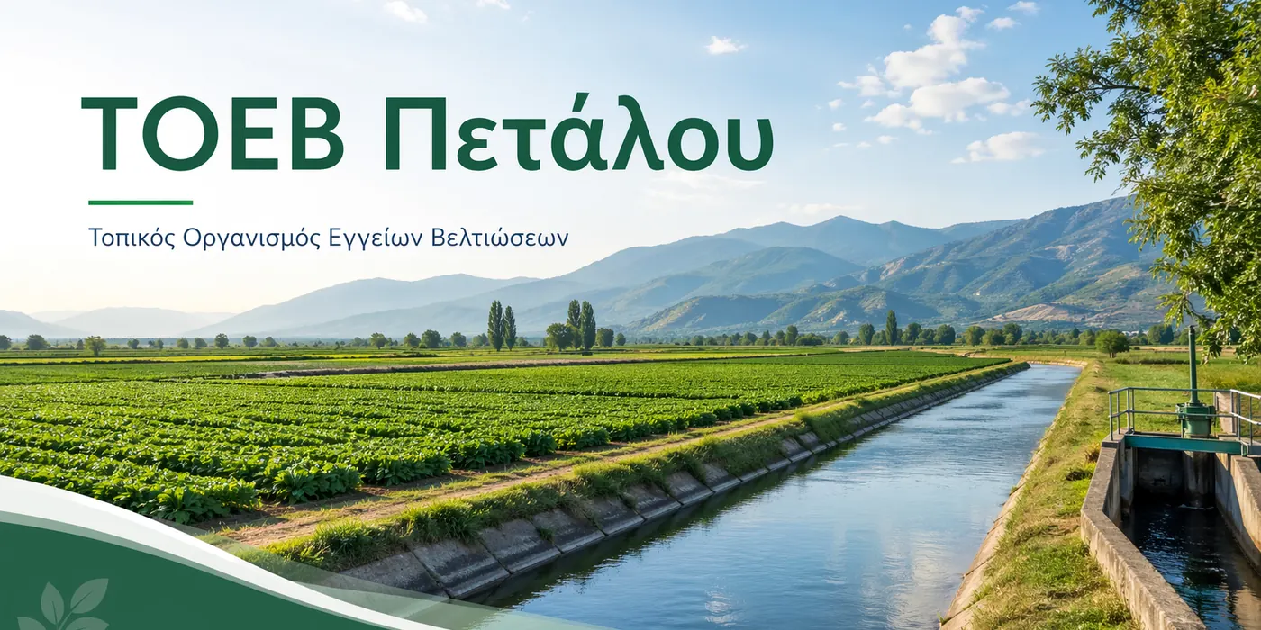 ΤΟΕΒ Πετάλου - Αρδευτικά έργα και αγροτική περιοχή